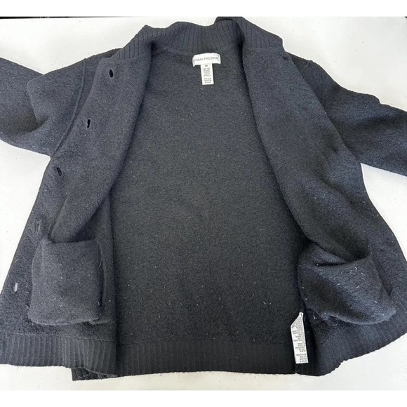 Evan Picone Sweater Womens Medium‎ Black 100% Wool Button Up Cardigan Australia - Picture 6 of 10